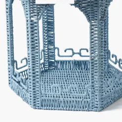 Mrs. Alice Large Blue Rattan Chinoiserie Pagoda Lantern< Spring Decorations | Pagodas & Lanterns