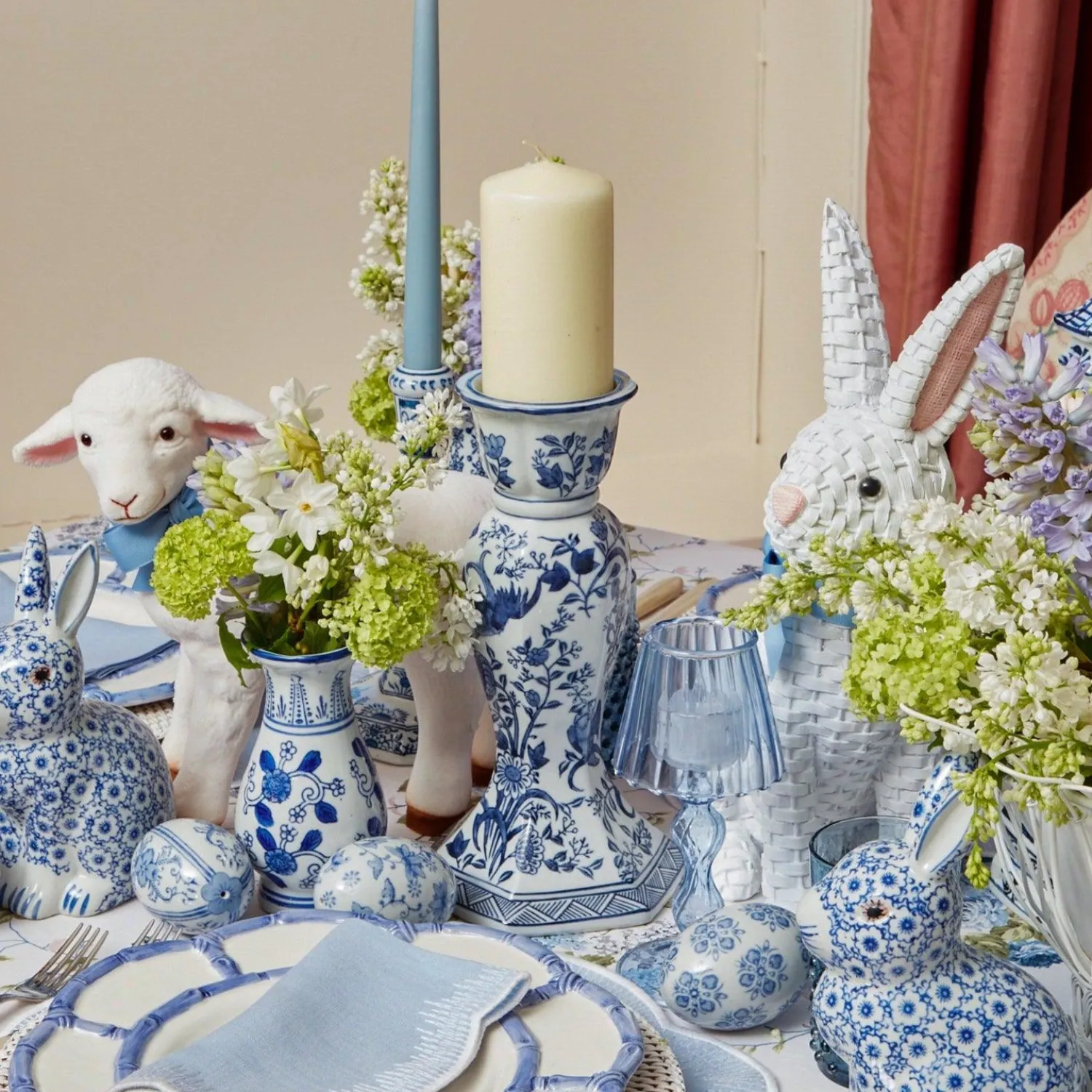 Mrs. Alice Large Chinoiserie Candle Holder< Candle Holders