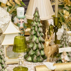 Mrs. Alice Large Emerald Glass Christmas Tree (Pair)< Christmas Decorations