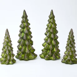 Mrs. Alice Large Emerald Glass Christmas Tree (Pair)< Christmas Decorations