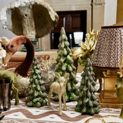 Mrs. Alice Large Emerald Glass Christmas Tree (Pair)< Christmas Decorations