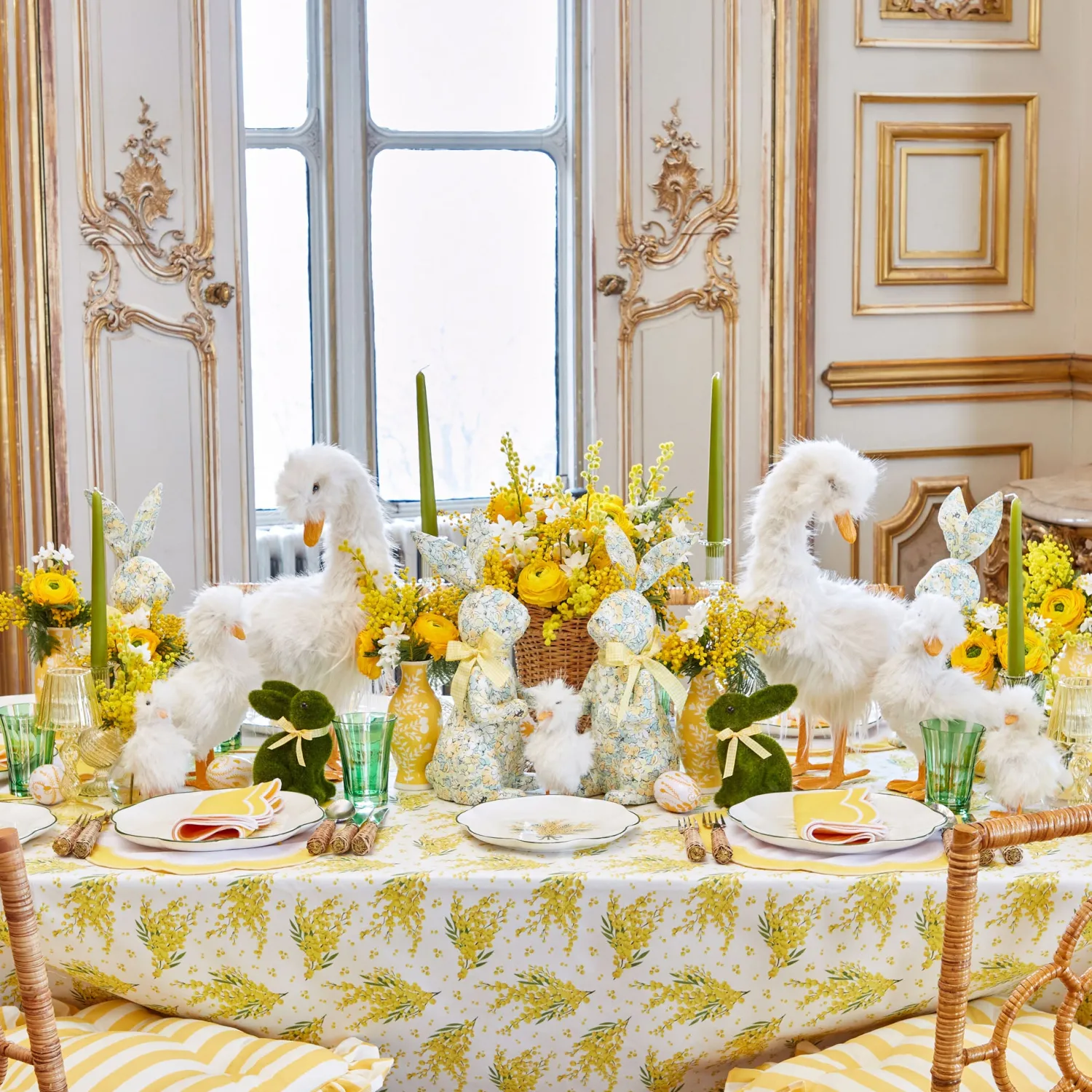 Mrs. Alice Large Fluffy Geese (Pair)< Spring Decorations