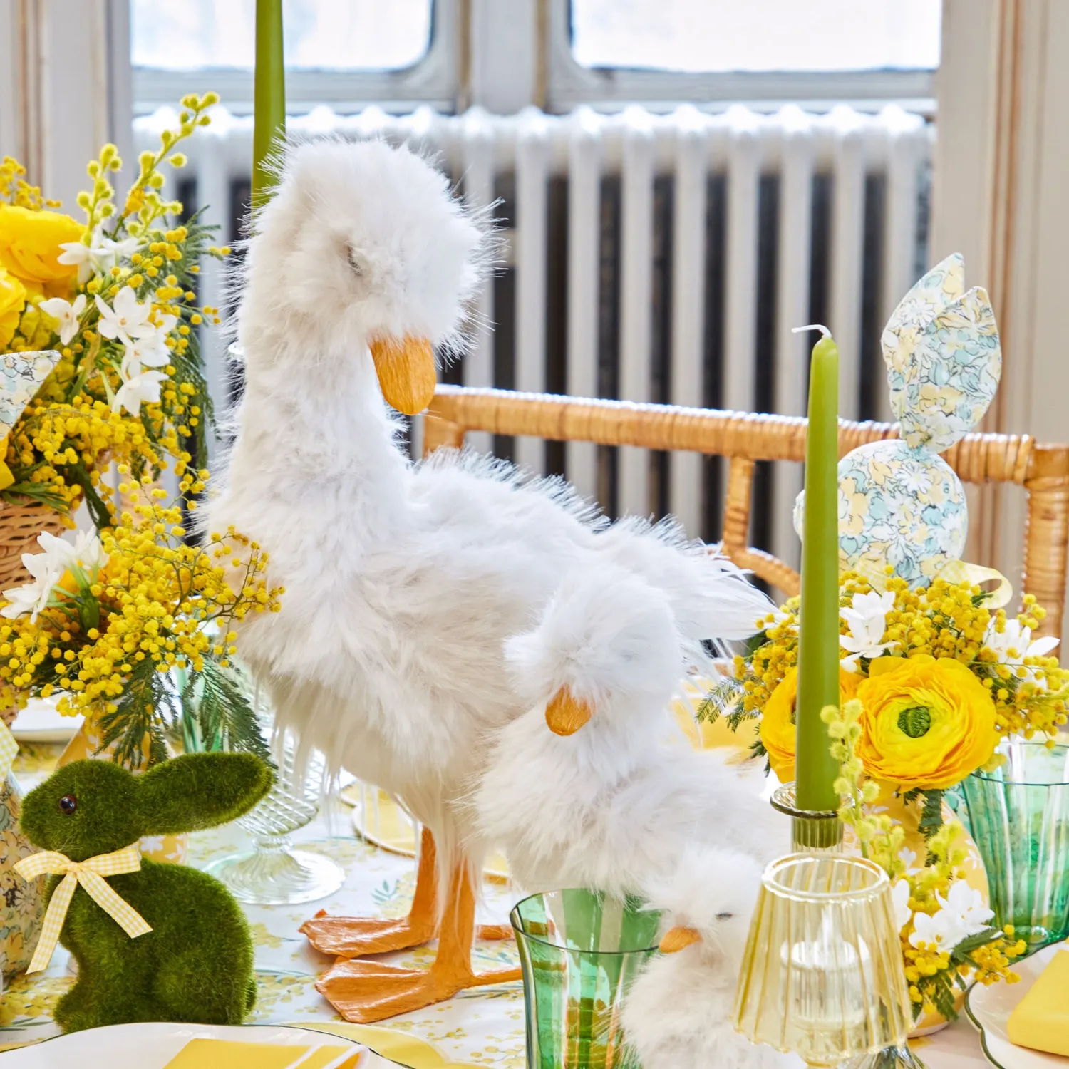 Mrs. Alice Large Fluffy Geese (Pair)< Spring Decorations