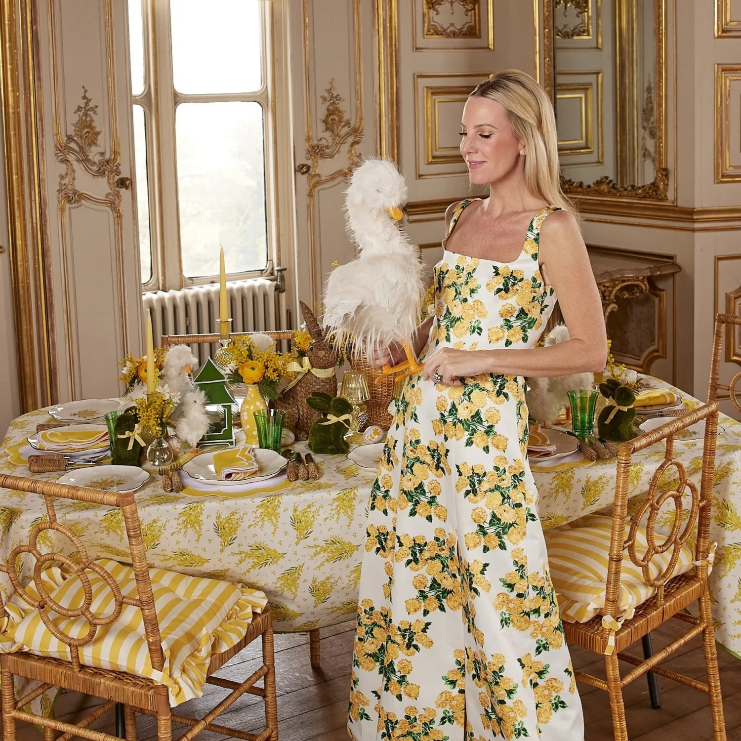 Mrs. Alice Large Fluffy Geese (Pair)< Spring Decorations