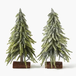 Mrs. Alice Large Frosted Fir Tree (Pair)< Christmas Decorations