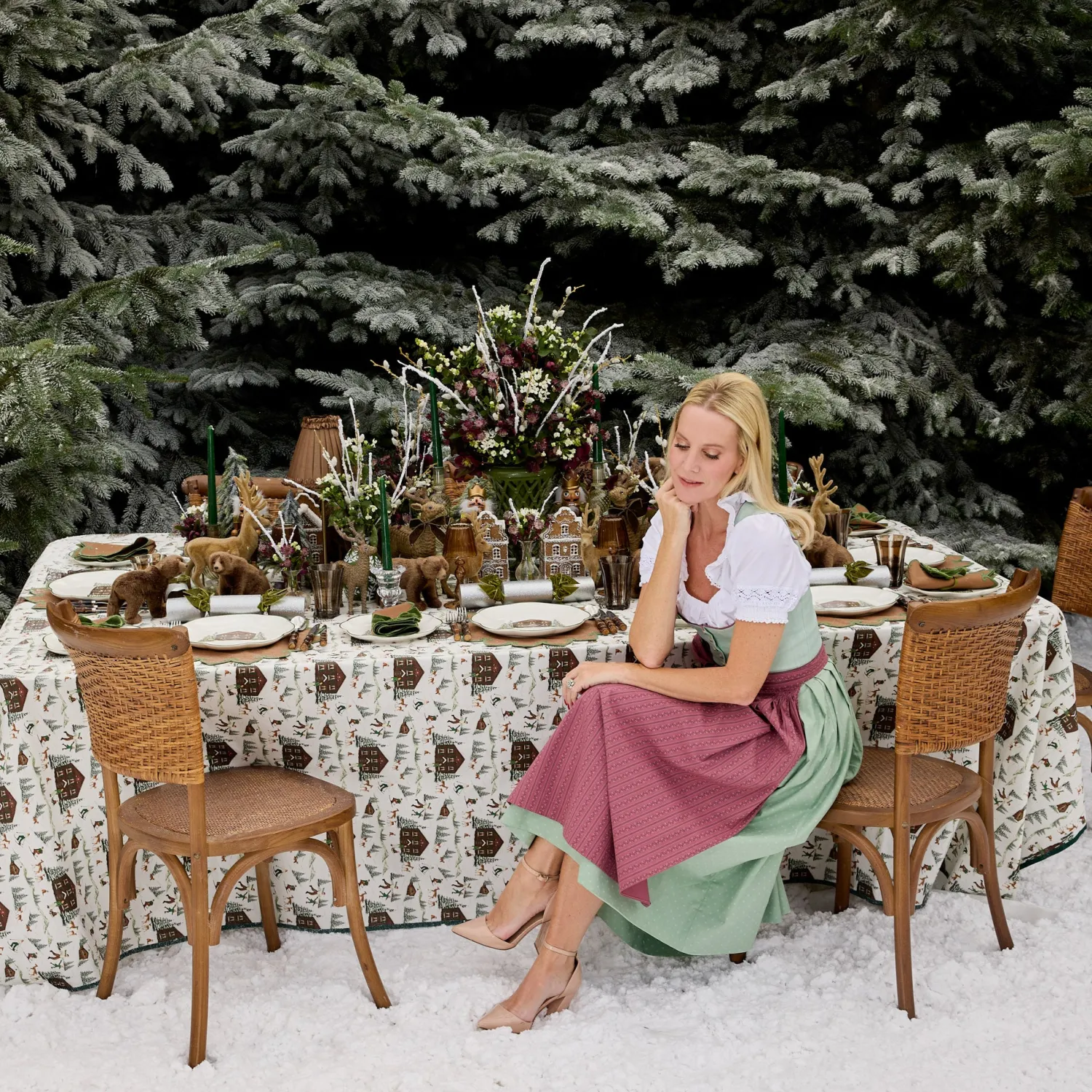 Mrs. Alice Large Frosted Fir Tree (Pair)< Christmas Decorations