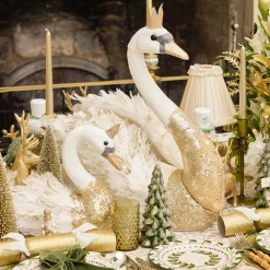 Mrs. Alice Large Giselle Glitter Swan< Christmas Decorations