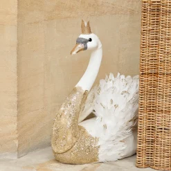 Mrs. Alice Large Giselle Glitter Swan< Christmas Decorations