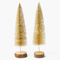Mrs. Alice Large Gold Glitter Tree (Pair)< Christmas Decorations