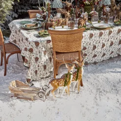 Mrs. Alice Large Green Ribboned Spotted Deer (Pair) - 56cm< Christmas Decorations