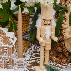 Mrs. Alice Large Natural Wooden Nutcracker (Pair)< Christmas Decorations