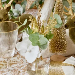 Mrs. Alice Large Olive Green Flocked Reindeer (Pair)< Christmas Decorations