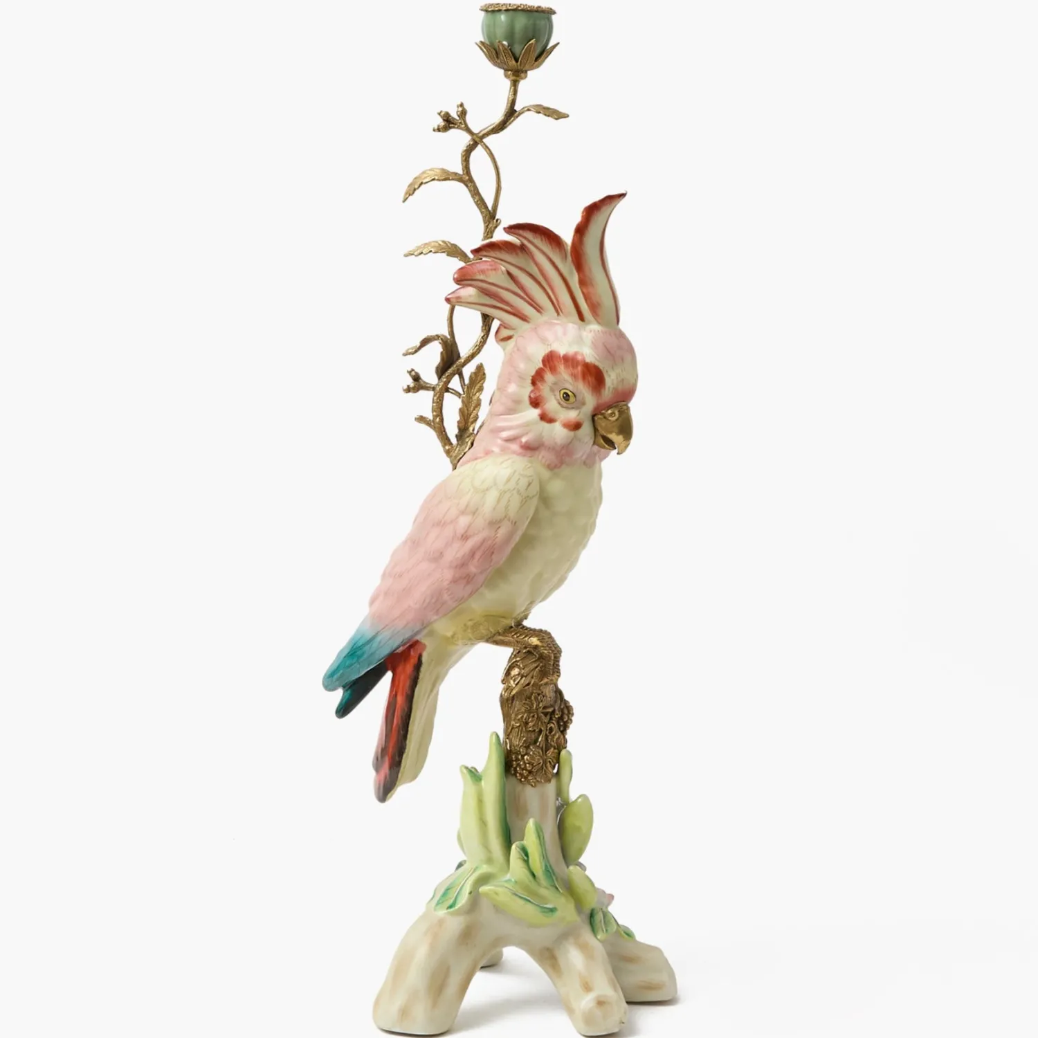 Mrs. Alice Large Pink Cockatoo Candle Holder< Summer Candleware | Candle Holders