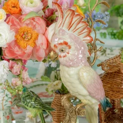 Mrs. Alice Large Pink Cockatoo Candle Holder< Summer Candleware | Candle Holders