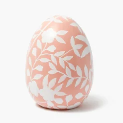 Mrs. Alice Large Pink Floral Tole Egg< Spring Decorations