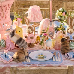 Mrs. Alice Large Pink Floral Tole Egg< Spring Decorations