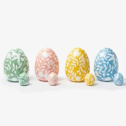 Mrs. Alice Large Pink Floral Tole Egg< Spring Decorations