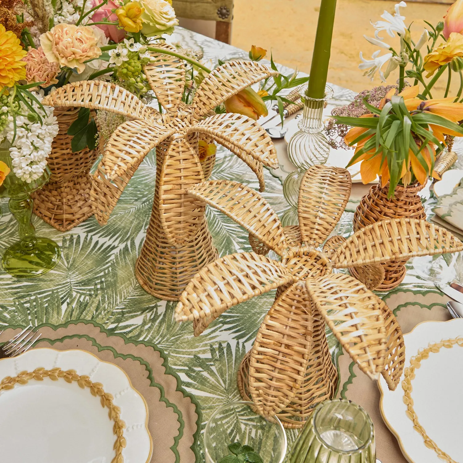 Mrs. Alice Large Rattan Palm Tree (Pair)< Year-round Decorations | Spring Decorations