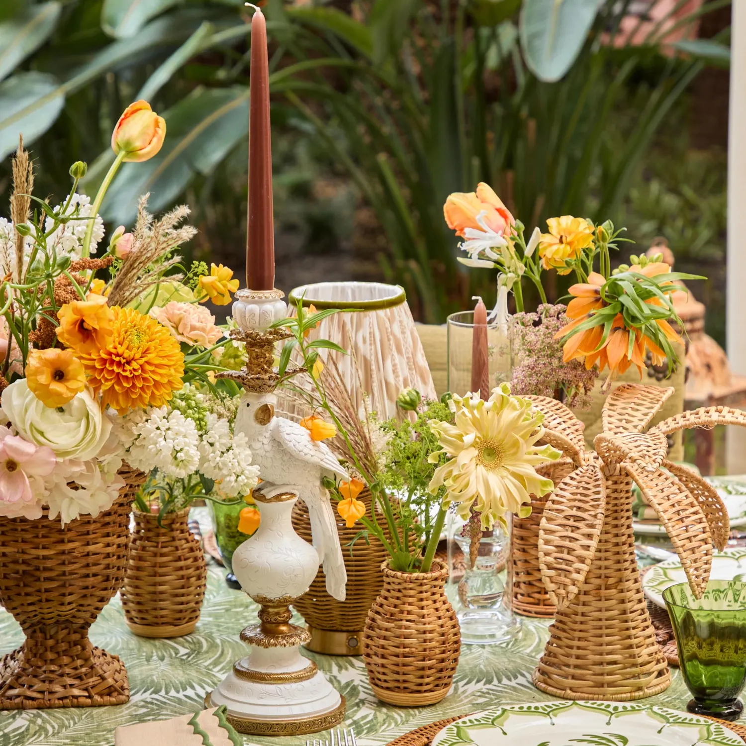 Mrs. Alice Large Rattan Palm Tree (Pair)< Year-round Decorations | Spring Decorations