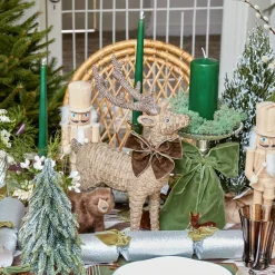 Mrs. Alice Large Rattan Reindeer (Pair) - 40cm< Christmas Decorations