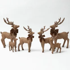 Mrs. Alice Large Rattan Reindeer (Pair) - 40cm< Christmas Decorations