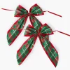Mrs. Alice Large Red & Green Tartan Bows (Pair)< Napkin Rings & Bows