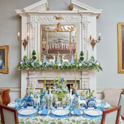 Mrs. Alice Large White Reindeer with Gold Antlers (Pair) - 45cm< Christmas Decorations