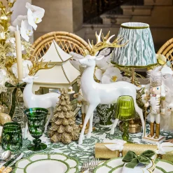 Mrs. Alice Large White Reindeer with Gold Antlers (Pair) - 45cm< Christmas Decorations