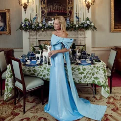 Mrs. Alice Large White Reindeer with Gold Antlers (Pair) - 45cm< Christmas Decorations