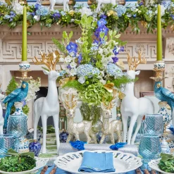 Mrs. Alice Large White Reindeer with Gold Antlers (Pair) - 45cm< Christmas Decorations