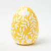 Mrs. Alice Large Yellow Floral Tole Egg< Spring Decorations