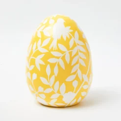 Mrs. Alice Large Yellow Floral Tole Egg< Spring Decorations