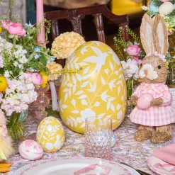 Mrs. Alice Large Yellow Floral Tole Egg< Spring Decorations