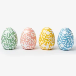 Mrs. Alice Large Yellow Floral Tole Egg< Spring Decorations