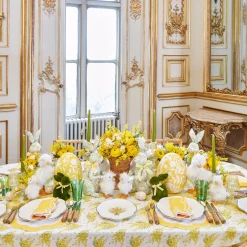 Mrs. Alice Large Yellow Floral Tole Egg< Spring Decorations