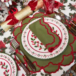 Mrs. Alice Lily Green & Red Placemats (Set of 4)< Placemats