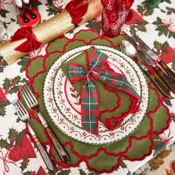 Mrs. Alice Lily Green & Red Placemats (Set of 4)< Placemats