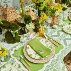 Mrs. Alice Lily of the Valley Green Linen Napkins (Set of 4)< Napkins | For Her