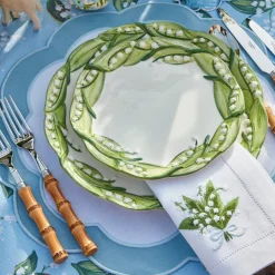 Mrs. Alice Lily of the Valley White Linen Napkins (Set of 4)< Napkins