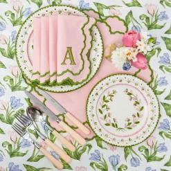 Mrs. Alice Lily Pink & Green Napkins (Set of 4)< Napkins | Mrs. Alice Monogram