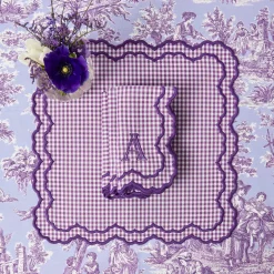 Mrs. Alice Lily Purple Gingham Napkins (Set of 4)< Napkins | Mrs. Alice Monogram