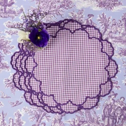 Mrs. Alice Lily Purple Gingham Placemats & Napkins (Set of 4)< Table Linen Sets | Mrs. Alice Monogram
