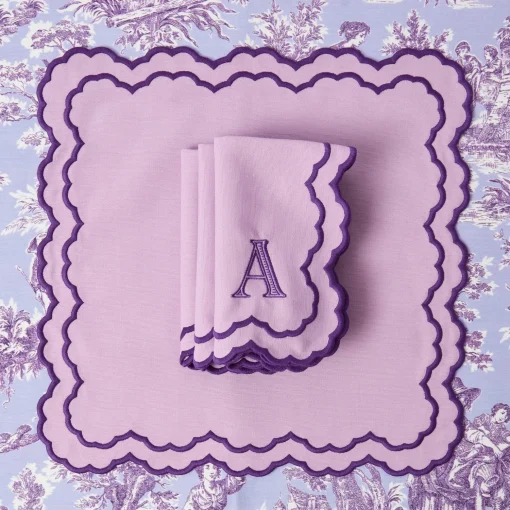 Mrs. Alice Lily Purple Napkins (Set of 4)< Napkins | Mrs. Alice Monogram