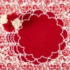 Mrs. Alice Lily Red & White Placemats (Set of 4)< Placemats