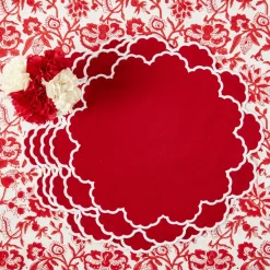 Mrs. Alice Lily Red & White Placemats (Set of 4)< Placemats