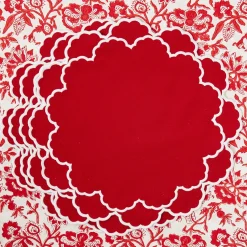 Mrs. Alice Lily Red & White Placemats (Set of 4)< Placemats