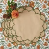 Mrs. Alice Lily Sand & Green Placemats (Set of 4)< Placemats