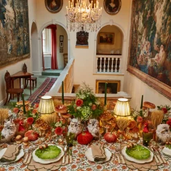 Mrs. Alice Lily Sand & Green Placemats & Napkins (Set of 4)< Table Linen Sets | Mrs. Alice Monogram