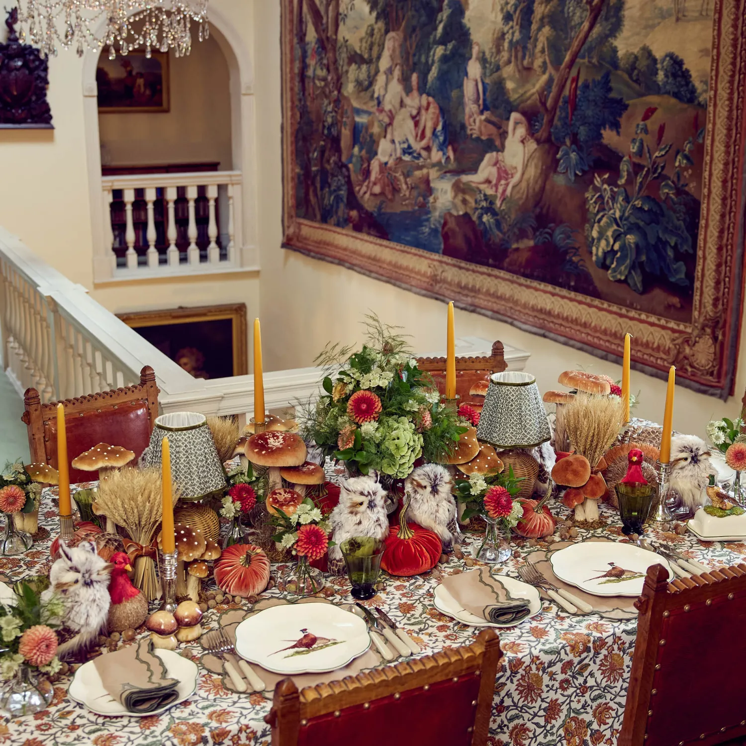 Mrs. Alice Lily Sand & Green Placemats & Napkins (Set of 4)< Table Linen Sets | Mrs. Alice Monogram