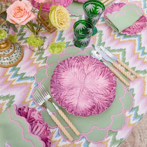 Mrs. Alice Lily Soft Green & Pink Placemats (Set of 4)< Summer Table Linen | Placemats